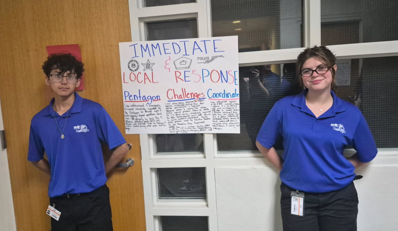Criminal Justice Student's presenting their poster - photo by Treyson Johnson
